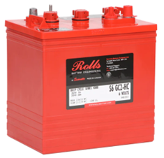 A red Deep Cycle Series 4000 Rolls Battery